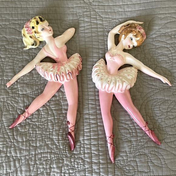 Lefton Other - Vintage Pair of Lefton Ceramic Wall Hanging Ballerinas